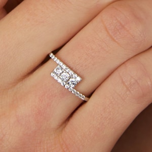 14k Solid Gold Cross Over Diamond Ring
