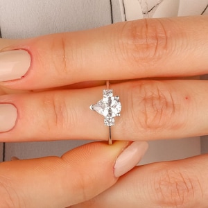 Solitairering peergeslepen: 1,25 kt CZ sterlingzilver huwelijksverloving
