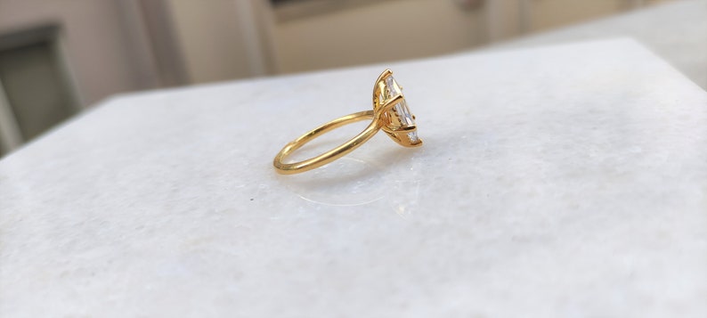 14K Solid Gold 2.00 CT Marquise Cut Engagement Ring Silver - Etsy