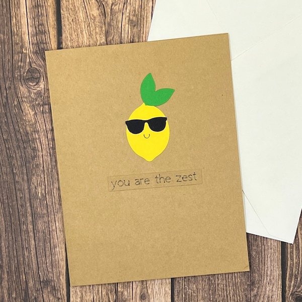 You are the zest, Lemon thank you card, fruit thank you card, Summer thank you card set, funny thank you card, Thank you gift