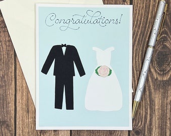 Bride and Groom, Engagement Gift, Bridal Shower Present, Newlyweds Card, Congrats Wedding Card