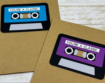 Funny Cassette Tape Birthday Card: 'You're a Classic' Handmade Card