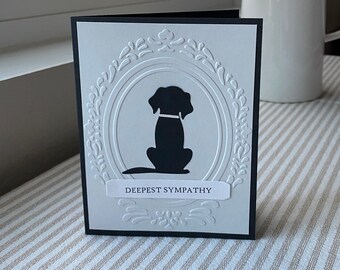 Embossed Dog Sympathy Card: Handmade Pet Loss Card