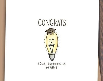 Funny Graduation Card: Lightbulb Pun, Congrats Grad