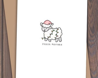 Fleece Navidad Christmas Card: Funny Sheep Feliz Navidad