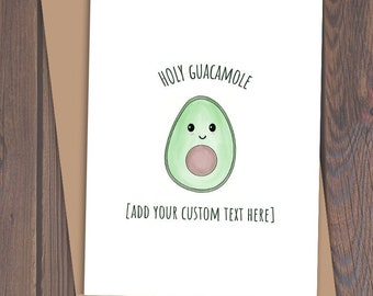 Funny Congrats Card: Holy Guacamole Avocado, Personalizable