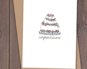 Wedding Cake Congratulations Card: Bridal Shower, Newlyweds