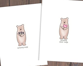 Sending Bear Hugs Card, Thinking of You Note