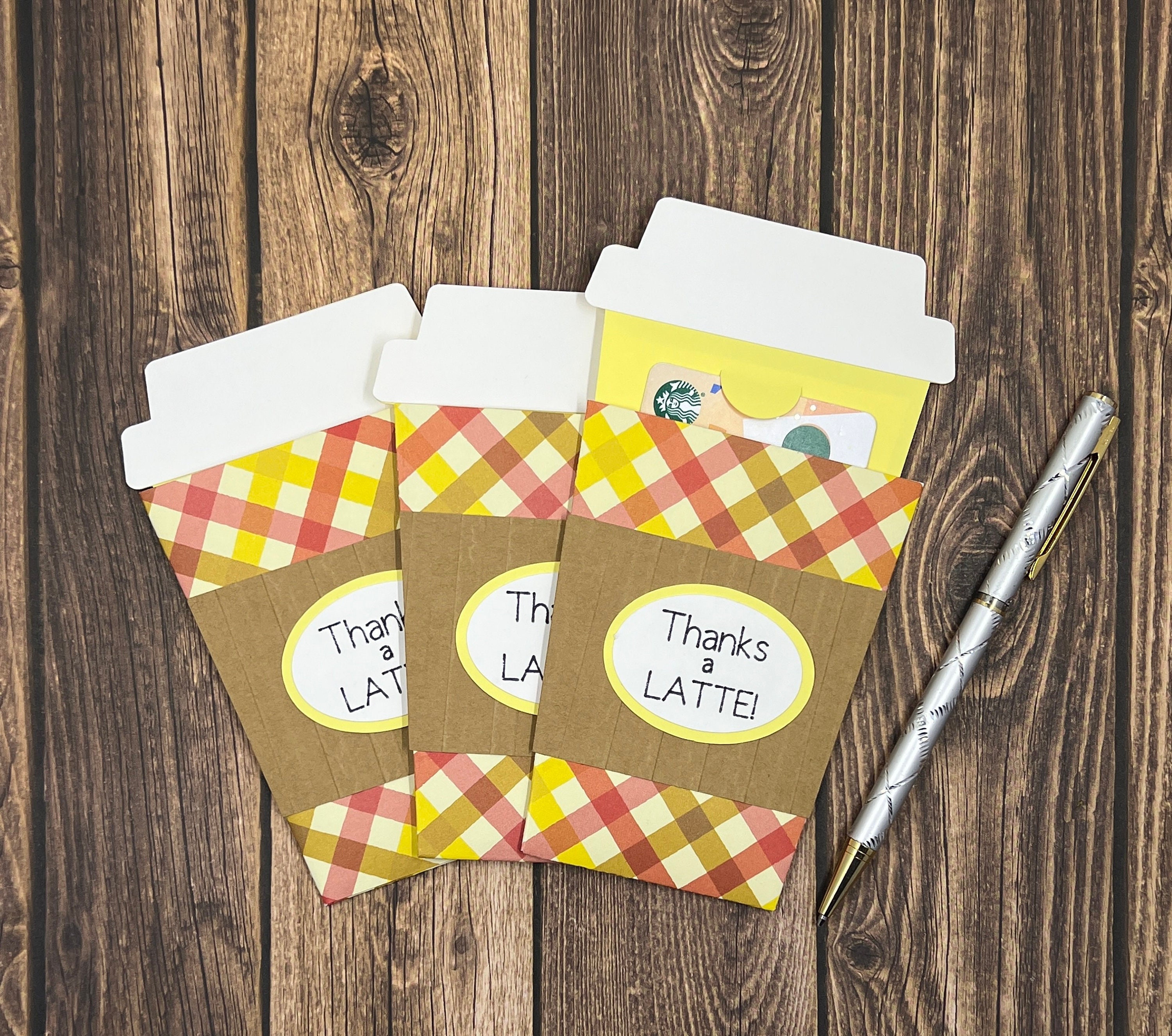 Thanks A Latte Gift Card Holder Coffee Cup Gift Card Holder - Etsy