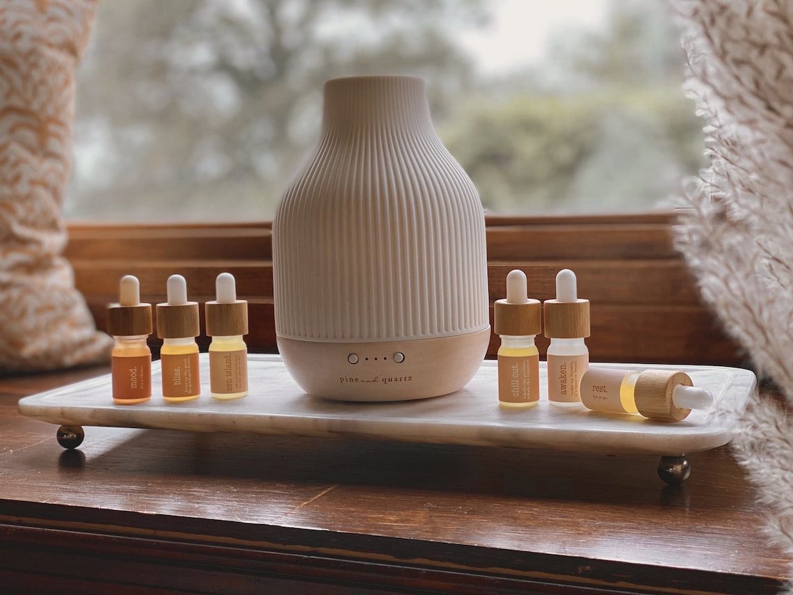 Essential Oil Diffuser Ceramic and bamboo Ultrasonic image 1