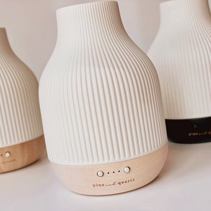 Essential Oil Diffuser | Ceramic and bamboo Ultrasonic Diffuser | Black, Bamboo, White Colors Available