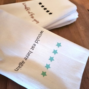 5 Stars Would Eat Here Again Kitchen Towel image 1