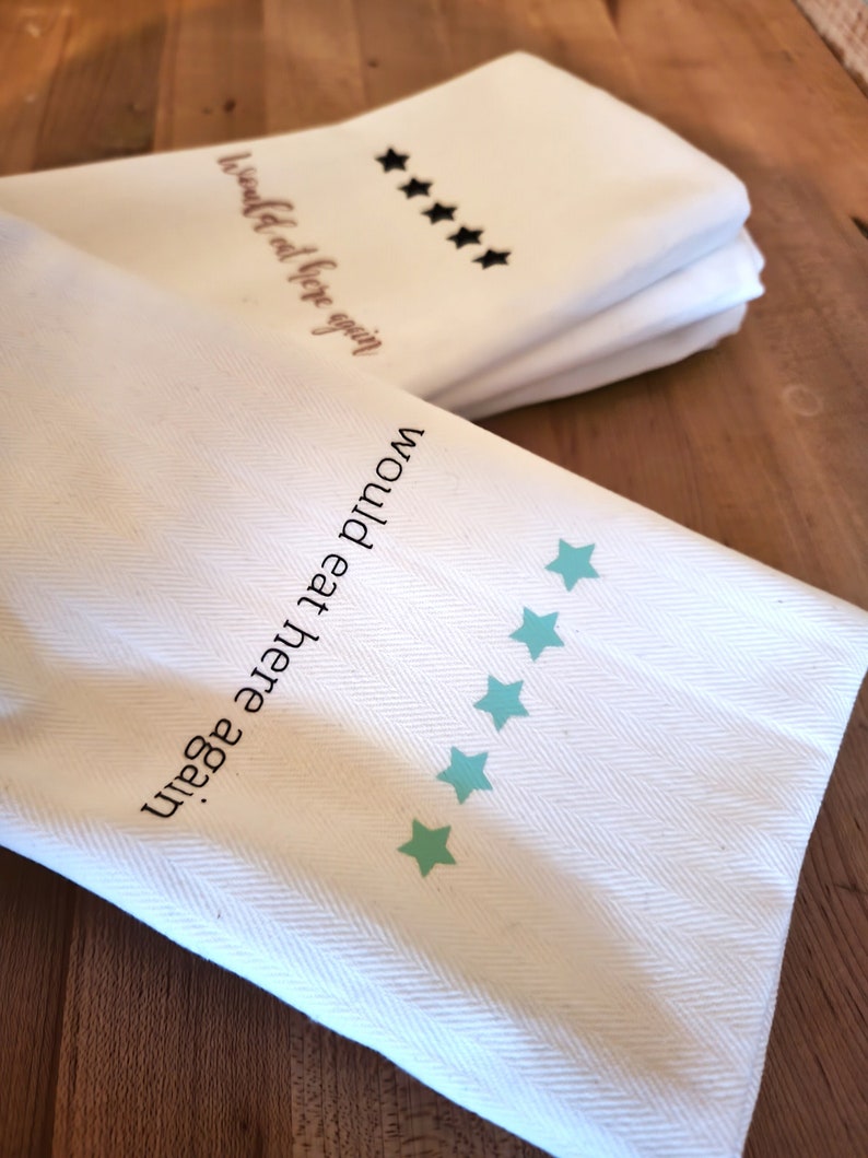 5 Stars Would Eat Here Again Kitchen Towel image 1