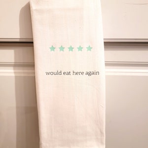 5 Stars Would Eat Here Again Kitchen Towel Black Tassel