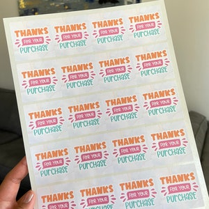 100 stickers carrés pour votre achat | Autocollants pour petites entreprises de 2 po. carrés | Étiquettes d'emballage | Etiquettes postales