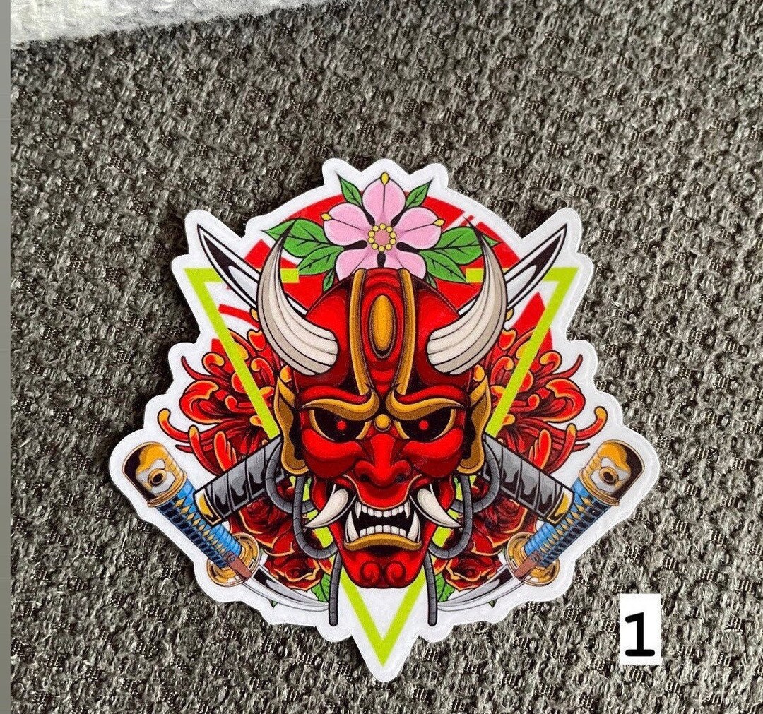 Japanese Stickers Hannya Oni Stickers Waterproof Stickers Etsy