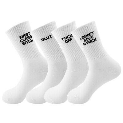 White cotton socks | Funny socks | White socks | Fuck off | Slut | Fi…