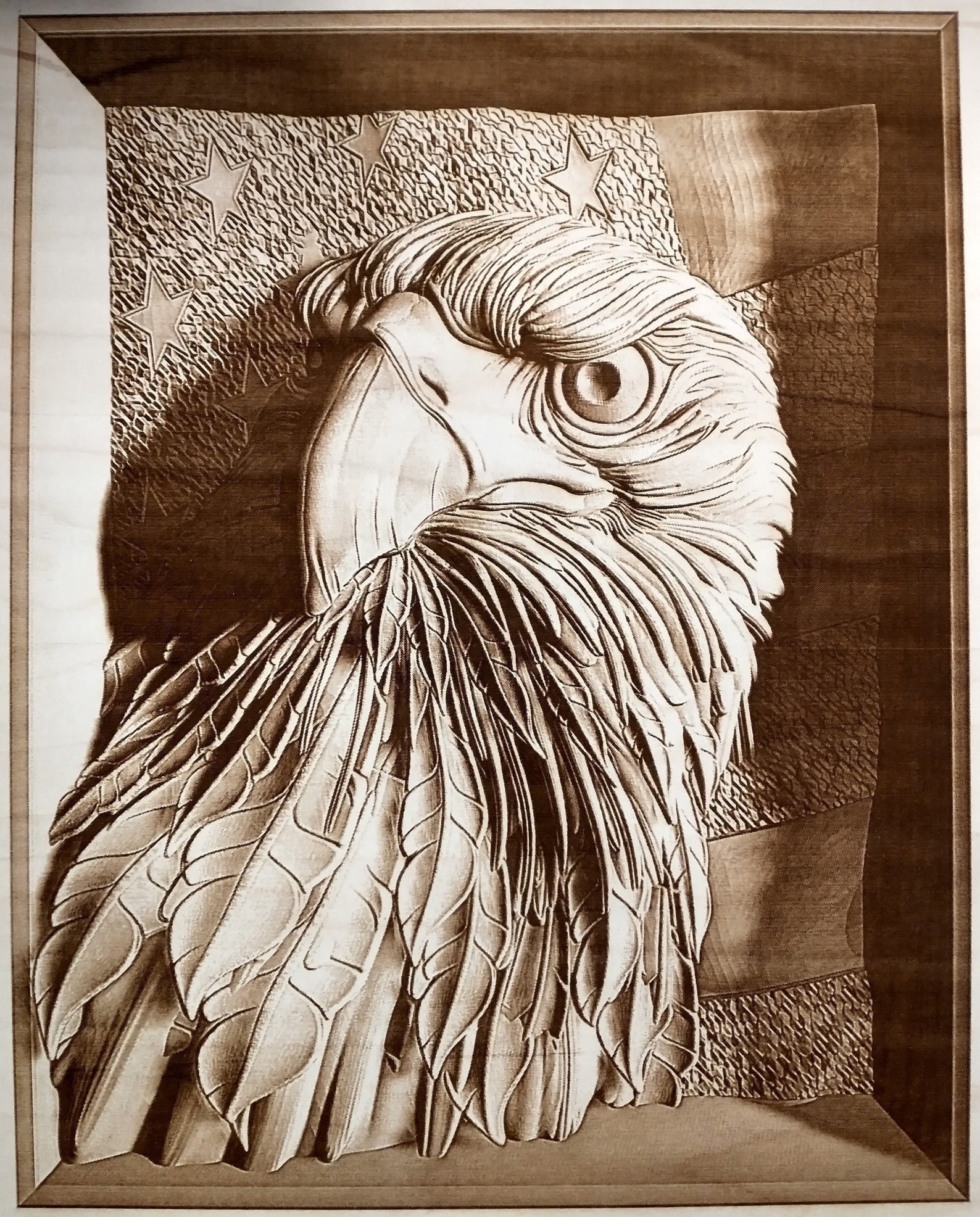 American Eagle 3D Illusion Laser Engraved 10 x Etsy