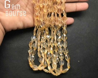 Natural Citrine Nuggets / Tumbles  Beads AAA+ Quality Hand faceted rare citrine Flat nugget / tumbles 8-10 x 10-12 MM 16 Inches full strand