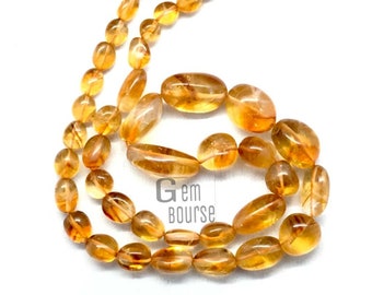 AAA Citrine Nugget Beads, Smooth Polished Gemstones (5-12 x 7-15mm)