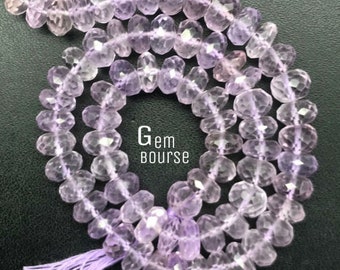 Hand Faceted Pink Amethyst Rondelle Beads | 7mm, 7-13 Inch Strand