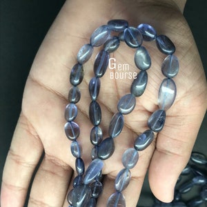Natural Iolite smooth nuggets bead AAA Iolite Tumbled Beads 18 Inch strand Iolite Polish Nuggets  5-9x7-15MM Wholesale Iolite Gemstone Beads