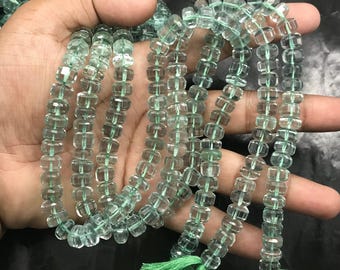 Green Amethyst Rondelle Beads: AAA Amethyst Hand Faceted Gemstone 13"Strand