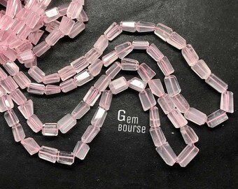 Hand Faceted Rose Quartz Nugget Beads: AAA+ Quality, 18 Inch Strand
