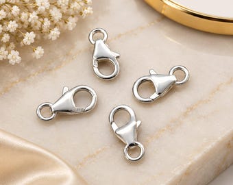 925 Sterling Silver Lobster Clasp (10X6 mm) Bracelet Necklace Connector Trigger Lobster Claw Hook