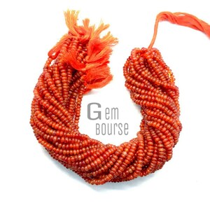 Natural Carnelian Rondelle bead AAA Carnelian Smooth Rondelle 13&quot;Strand Wholesale Gemstone Orange Carnelian 5mm Rondelle Bead Jewelry Making