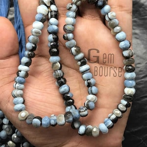Natural Boulder Opal Rondelle Beads AAA Boulder Opal Faceted Rondelle16&quot;Strand Boulder Opal 8 MM Rondelle Beads Wholesale Gemstone Jewelry