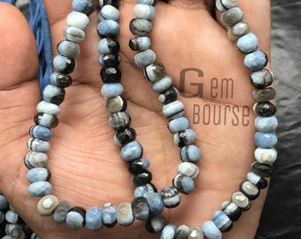 Natural Boulder Opal Rondelle Beads: Faceted Gemstone Jewelry Making