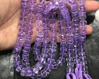 Pink Amethyst Rondelle Beads: AAA Amethyst Hand Faceted Gemstone 13"Strand
