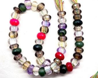 5 MM Hole Size Natural Gemstone Rondelle Beads AAA Disco Multi Faceted 16-Inch Strand