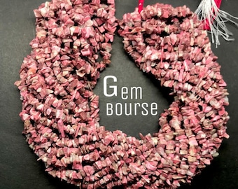 Norwegian Thulite  Chips / Uncuts  Smooth beads AAA+ Quality 34 inches Full strands thulite chips  strands