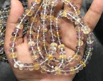 Quartz Multi Color Gemstone Beads, Faceted Rondelle Disco Quartz Strand (8 mm, 16 Inch)
