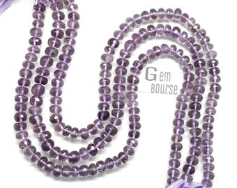 Pink Amethyst Rondelle Beads: Hand Faceted Gemstone Jewelry (13" Strand)