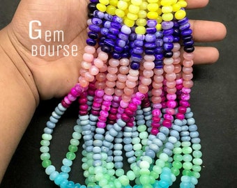 Rainbow Opal Rondelle Beads, AAA Multi Color Smooth 7-8mm, 16 Inch Strand