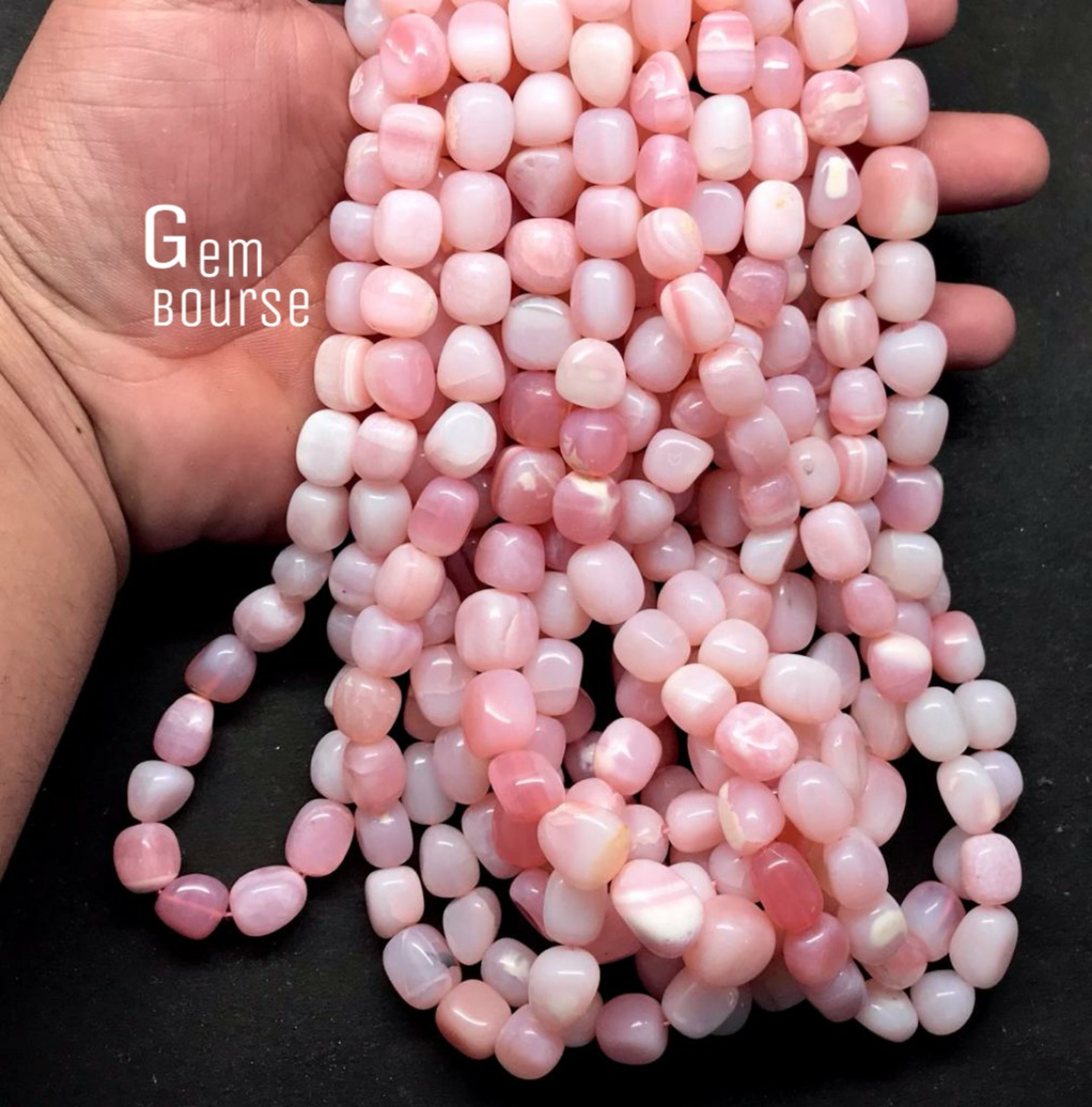 Pink Opal Nuggets Bead AAA Pink Opal Smooth Tumbled 16"Strand opal Polished Nuggets 10X14 MM Pink Opal Tumbled Wholesale Gemstone Jewelry