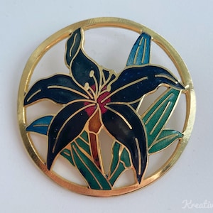 Vintage brooch enamel vintage jewelry Art Nouveau Art Deco brooch