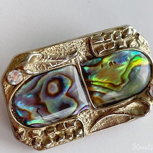 Vintage brooch old brooch with mother of pearl inlay vintage jewelry Art Nouveau Art Deco brooch