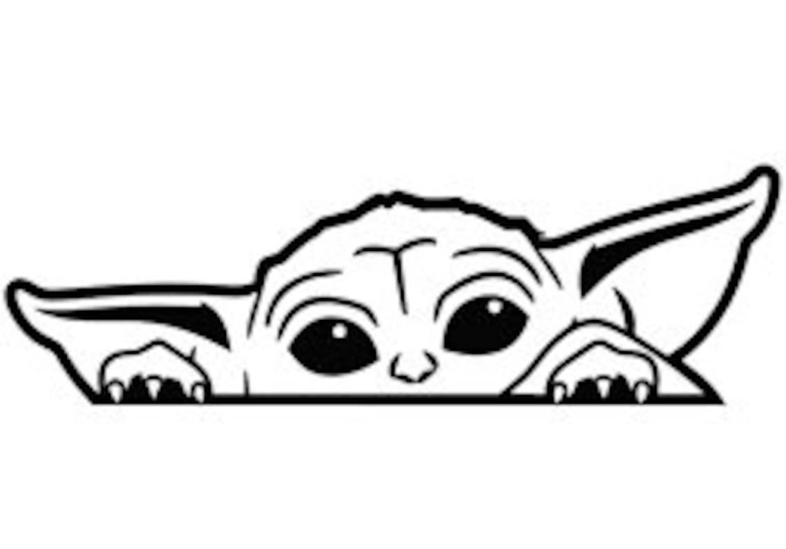 baby yoda car decal bumper sticker or fridge magnet etsy