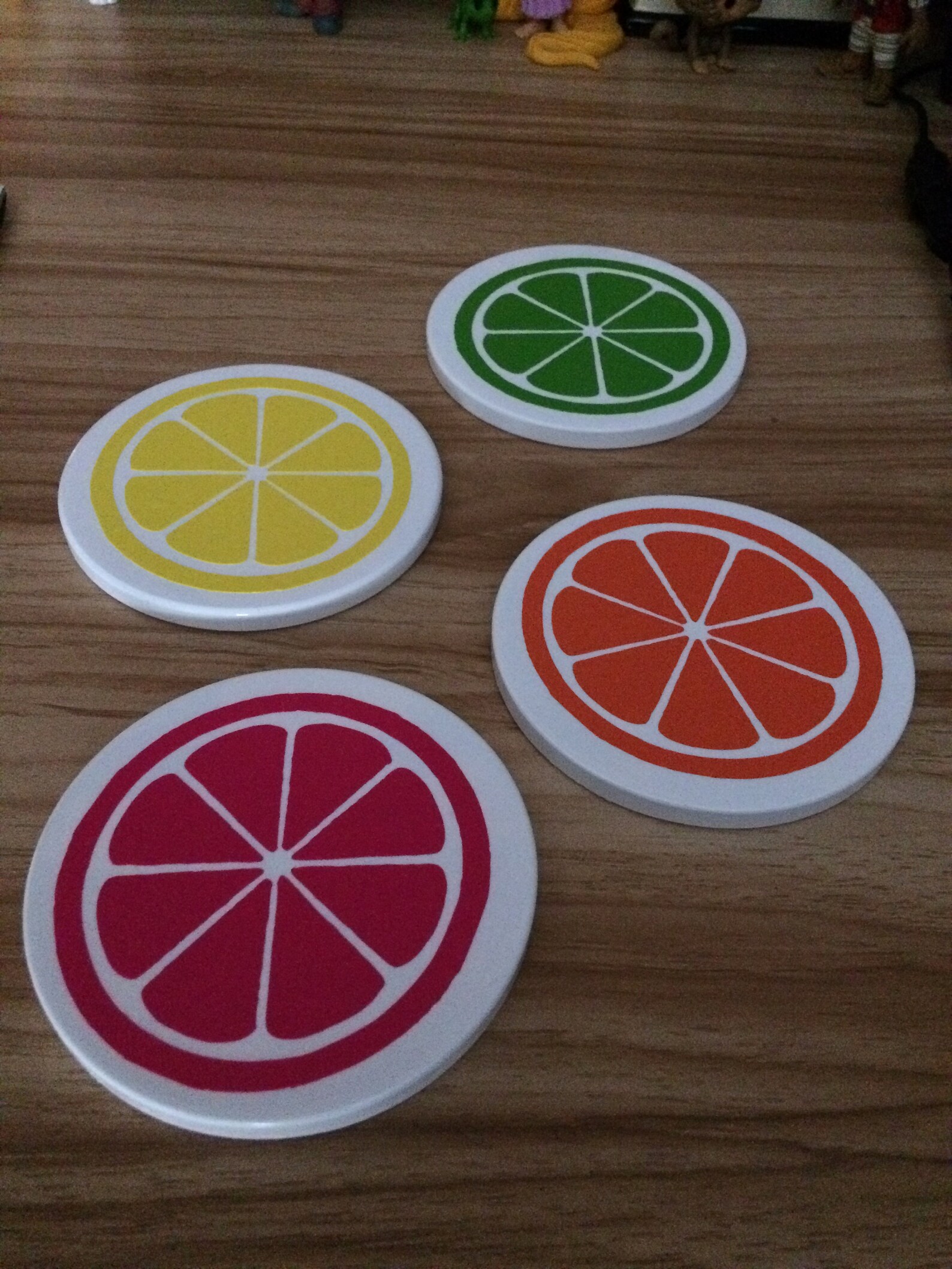 3.6 ceramic coasters Citrus lemon coasters Etsy