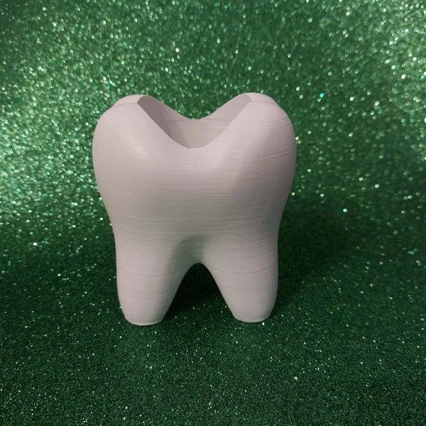 3D Printed Tooth-Shaped Toothbrush Holder, Pencil Holder, Dentist  Desk Ornament