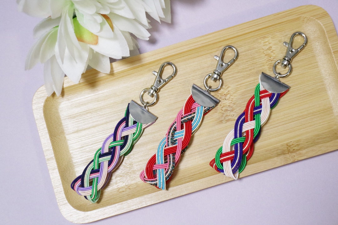 Handmade Mizuhiki Keychain: Japanese Braided Cord Keyring - Etsy