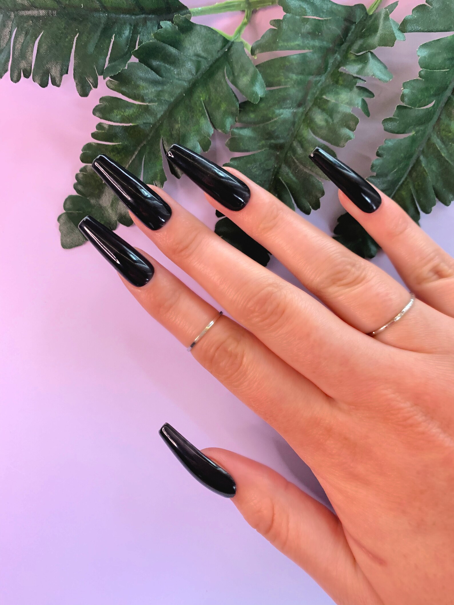 Black One Color Luxury Press On Nails Long Coffin Press On Etsy Black One Color Luxury Press On Nails Long Coffin Press On Etsy