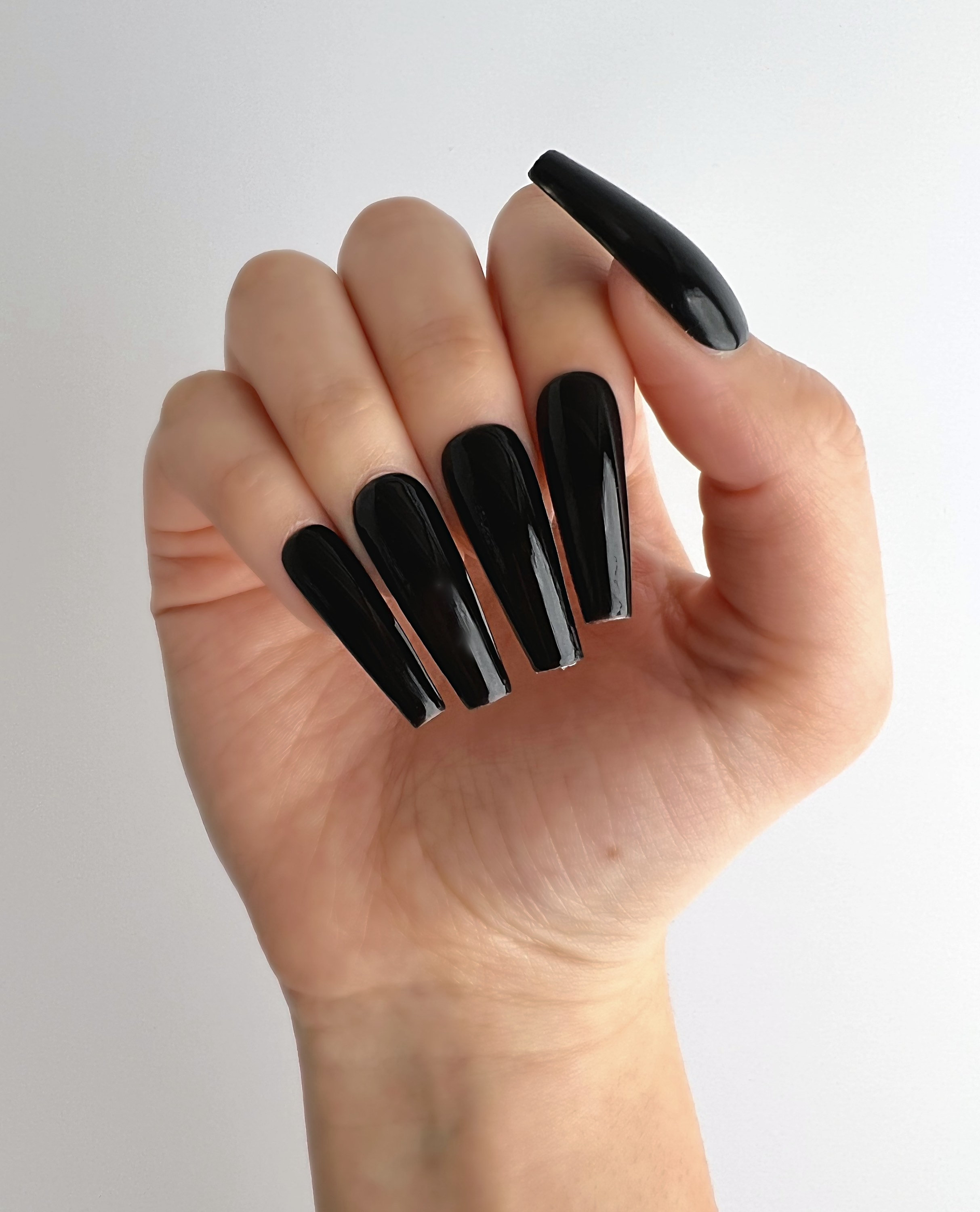 Acrylic & Press On Nails Matte Black XL Coffin Press On Nail Kit Craft Supplies & Tools Nail Art