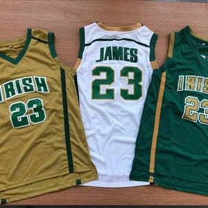 Throwback Men&#39;s LeBron James #23 High School Basketball Jerseys Stitched LBJ