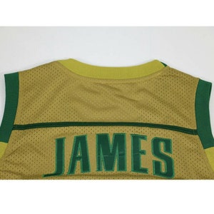 Throwback Men&#39;s LeBron James #23 High School Basketball Jerseys Stitched LBJ