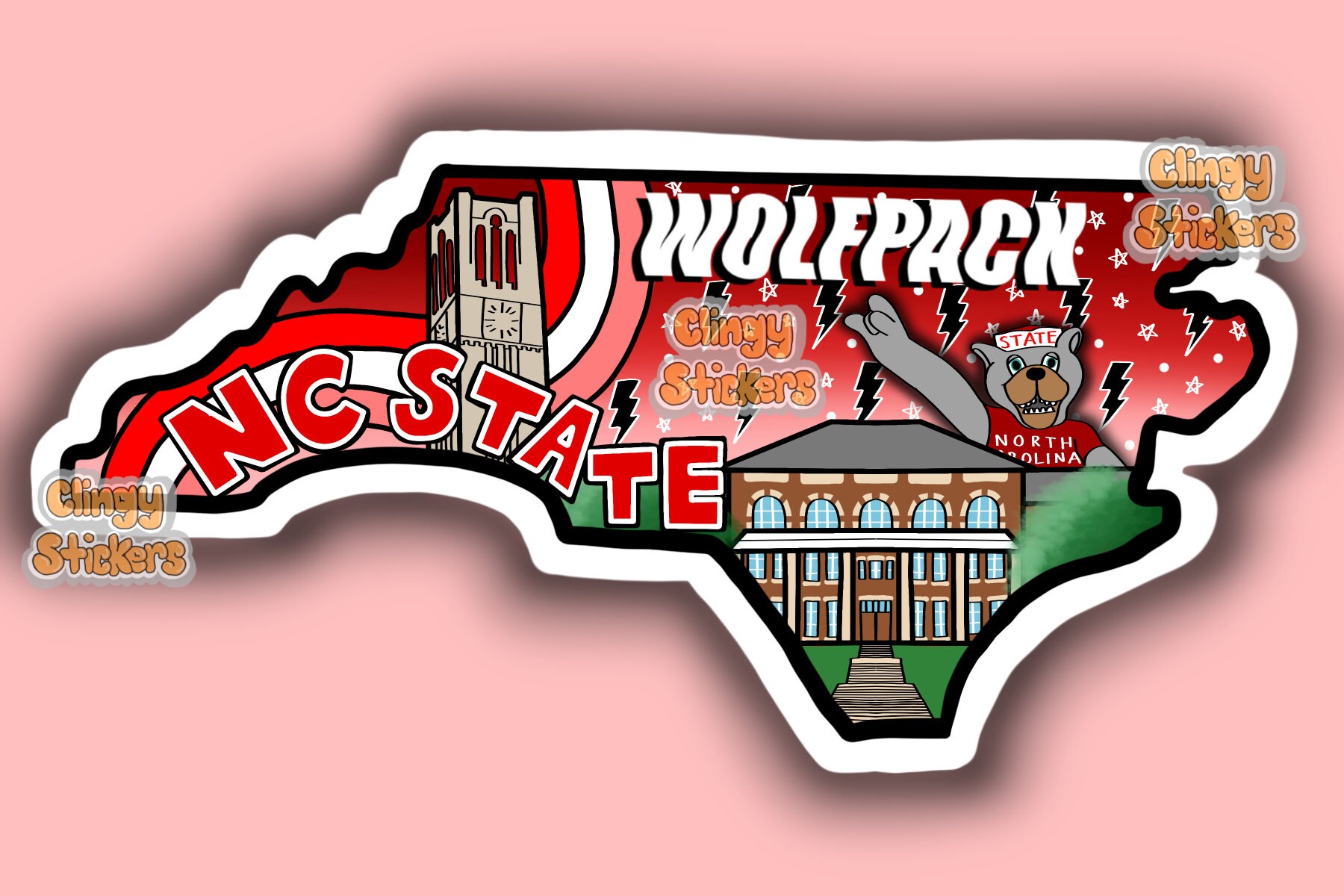 NC State Sticker Etsy